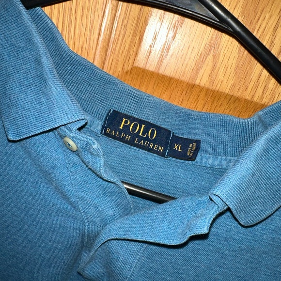 Blue Polo Ralph Lauren V Neck Polo Shirt - Picture 3 of 3